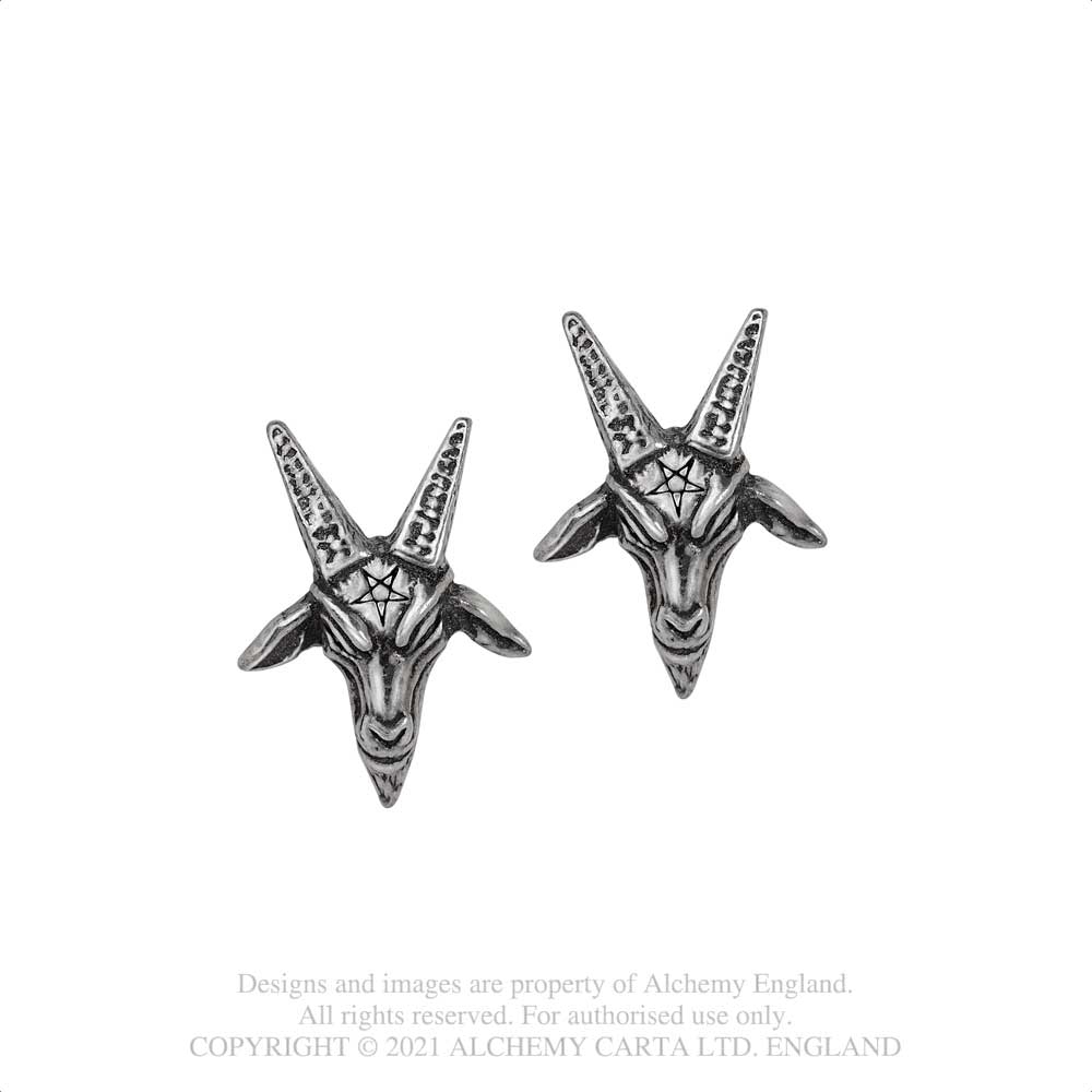 Alchemy - Baphomet Studs Boucles d'oreilles - Couleur argent